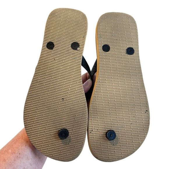 HAVAIANAS Brown & Tan Thong Style Flip Flop Sandals Size 37-38 - Picture 13 of 13